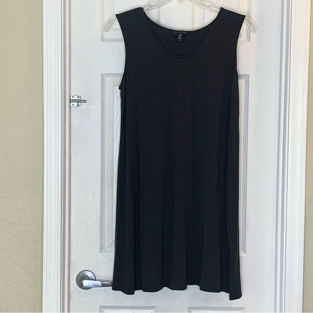 Eileen Fisher Black Stretch Tank Dress Size Large